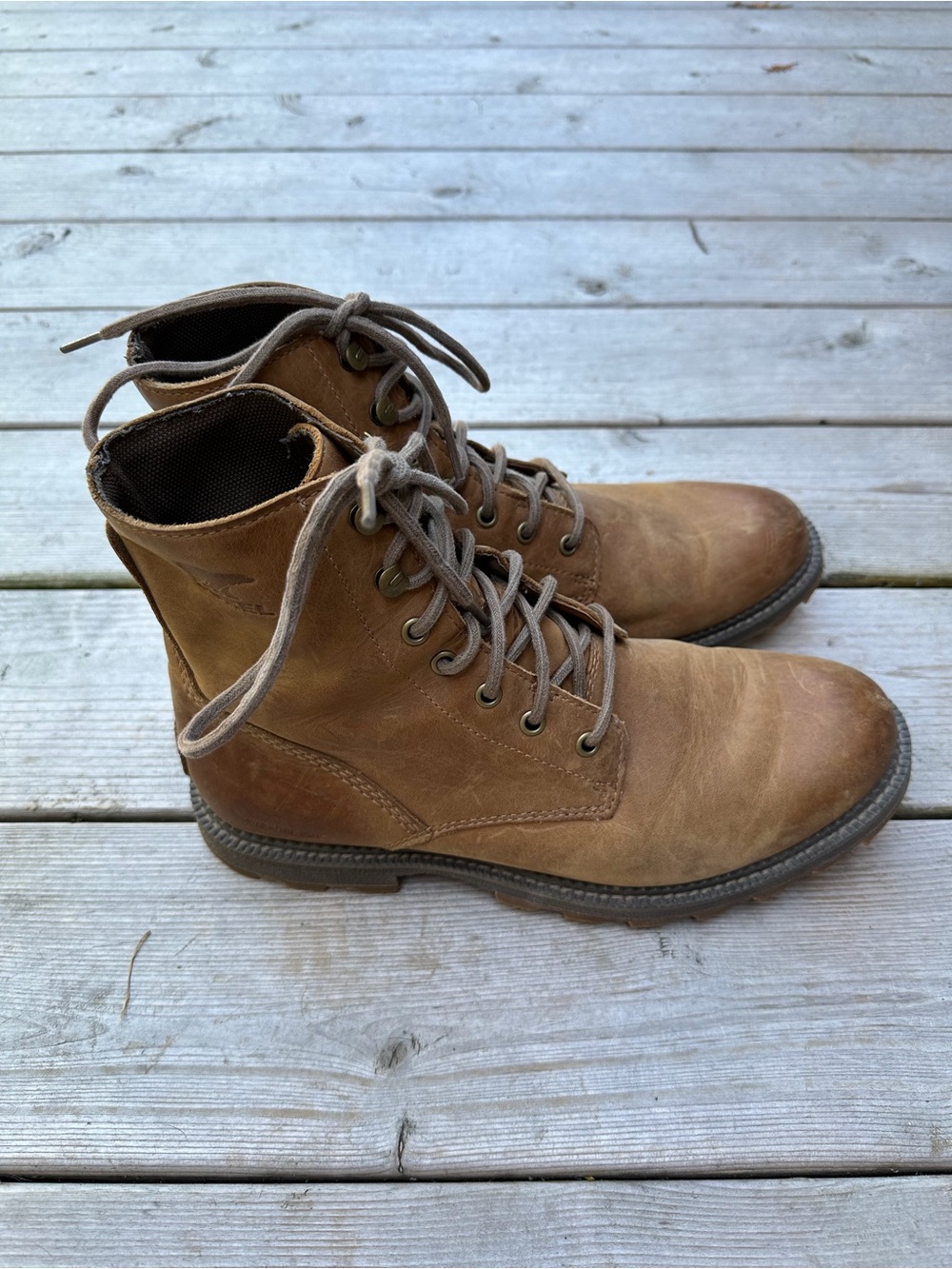 Sorel Tan Winter Lace-Up Leather Ankle Boots